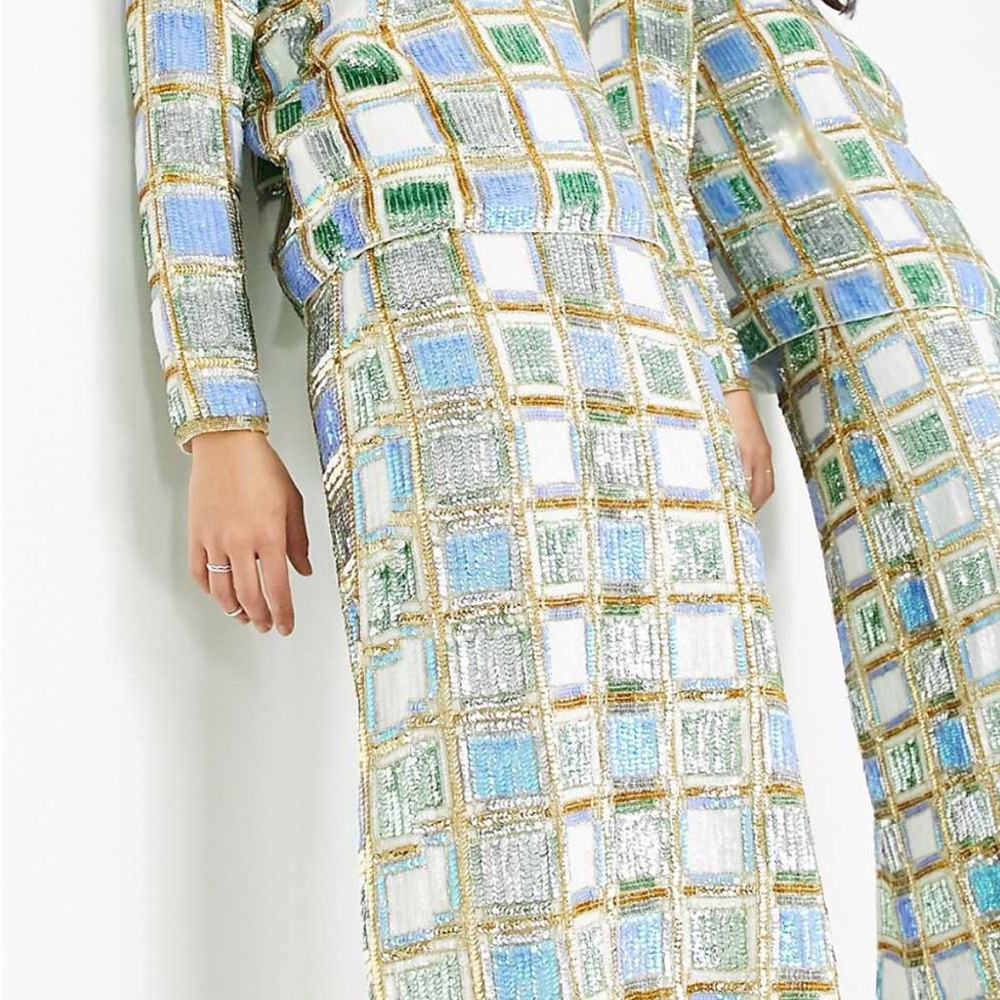 Plaid Sequin Women's Jacket